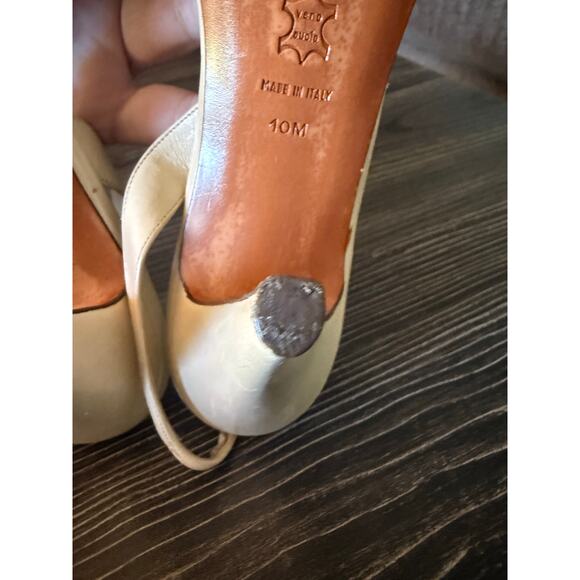 Vintage Jarolini Leather Patchwork Slingback Heels Sz. 10 - Picture 3 of 11